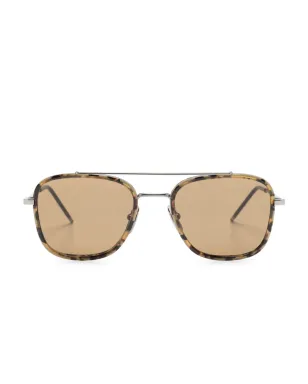 Thom Browne Eyewear navigator-frame sunglasses - Silver - サムネイル1