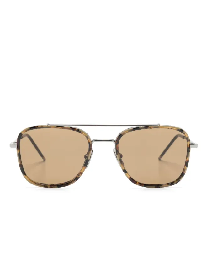 Thom Browne Eyewear Thom Browne Eyewear navigator-frame sunglasses - Silverの商品画像
