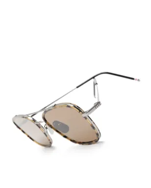 Thom Browne Eyewear navigator-frame sunglasses - Silver - サムネイル3