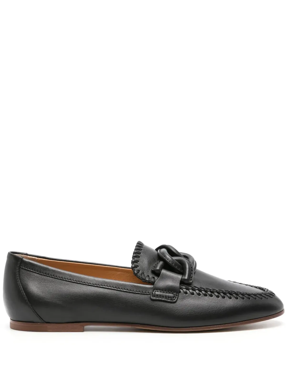 Tod's チェーンリンク レザー ローファー - ブラック - 画像1