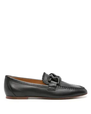 Tod's チェーンリンク レザー ローファー - ブラック - サムネイル1