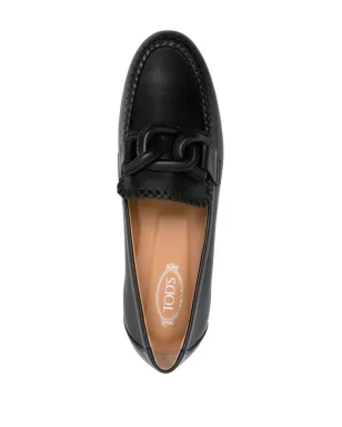 Tod's チェーンリンク レザー ローファー - ブラック - サムネイル4