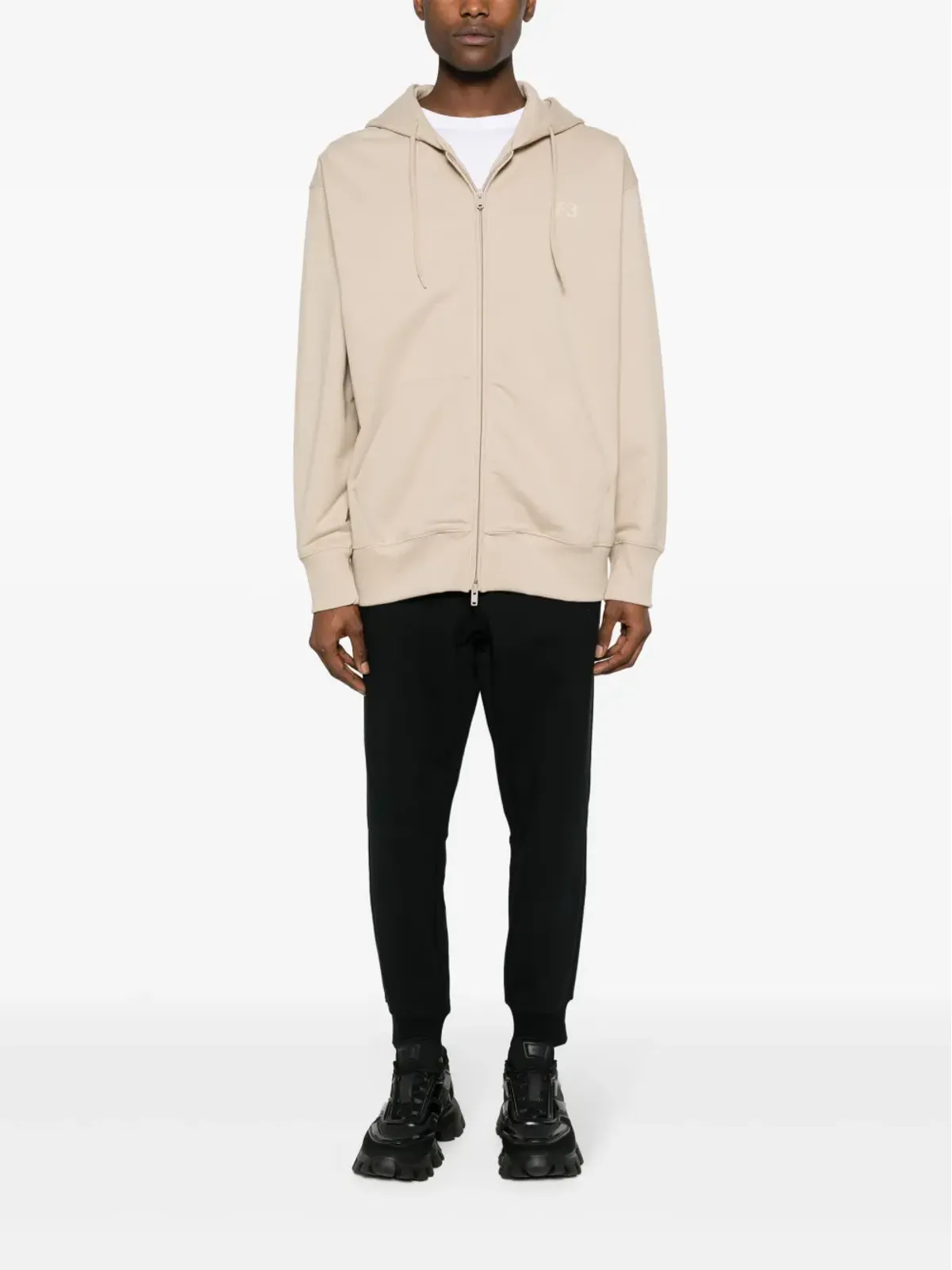 Y-3 ロゴプリント ジップアップ フーディ - 画像2
