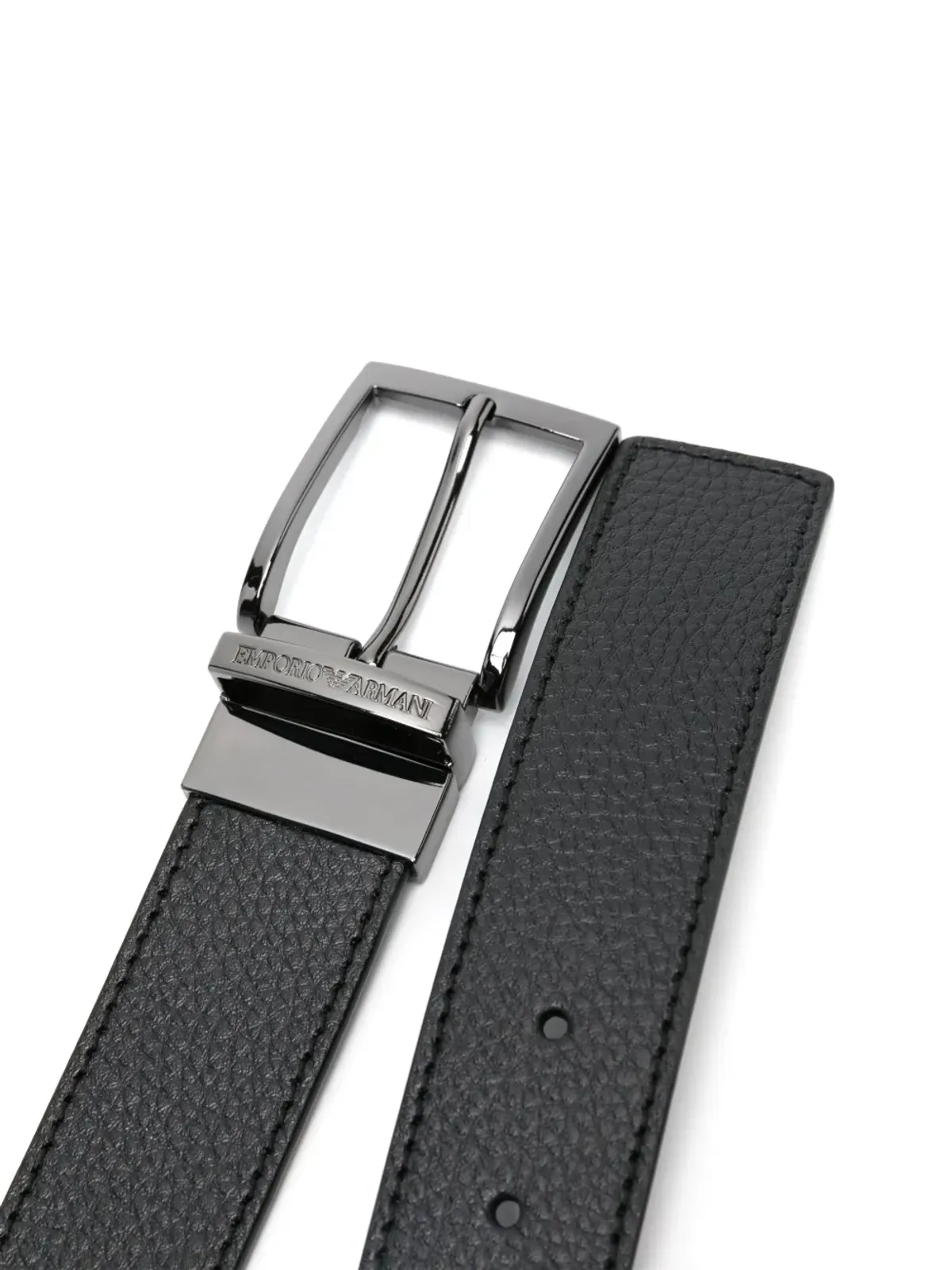 Emporio Armani リバーシブル レザー ベルト ブラック - 画像2
