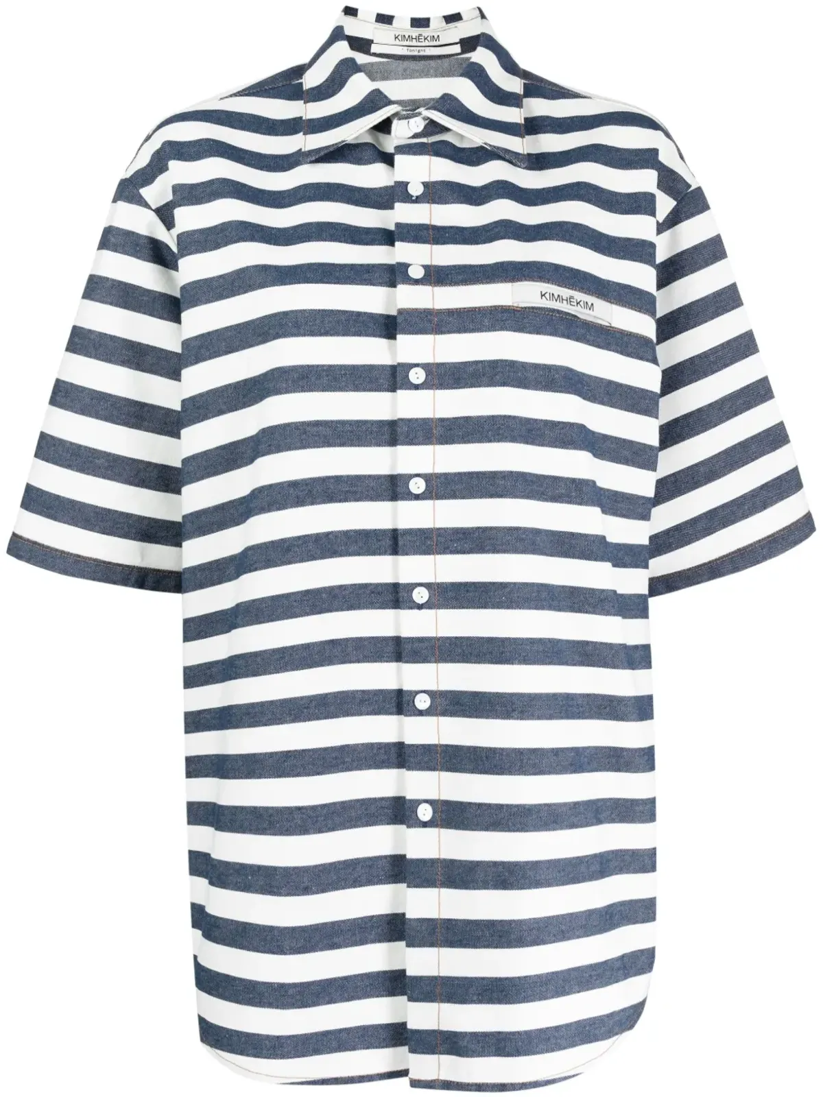Kimhekim striped cotton shirt - Blue - 画像1