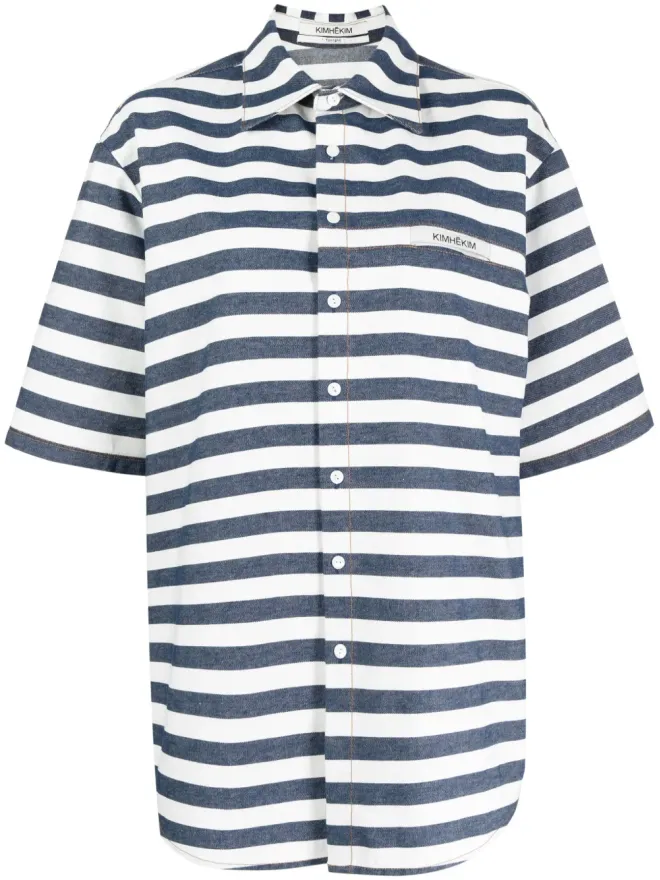 KIMHĒKIM Kimhekim striped cotton shirt - Blueの商品画像
