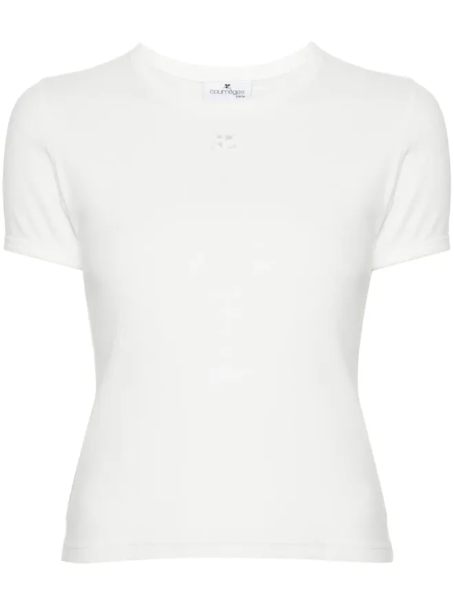 Courrèges Courrèges Reedition コントラスト コットン Tシャツ - ホワイトの商品画像