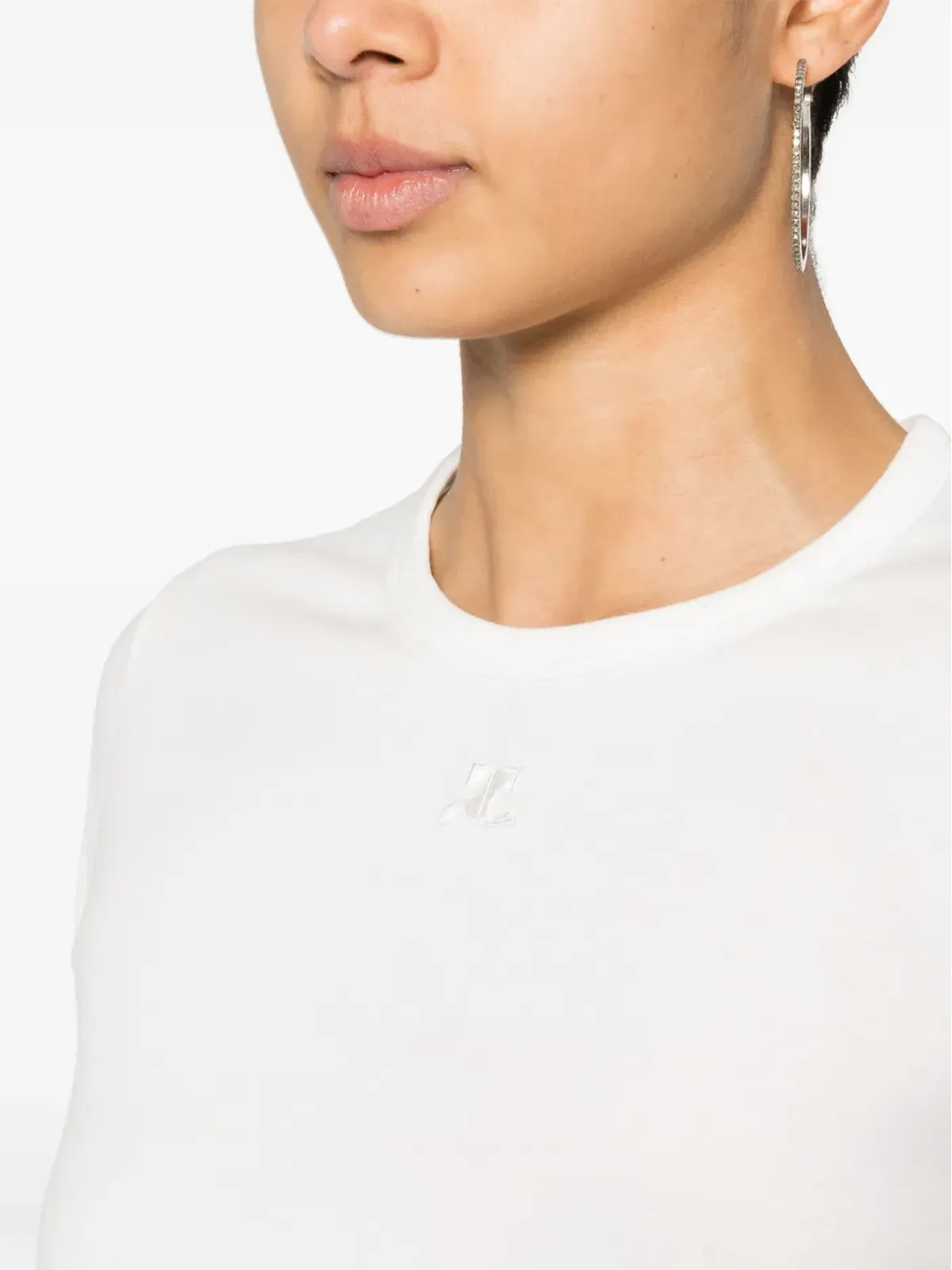 Courrèges Reedition コントラスト コットン Tシャツ - ホワイト - 画像5