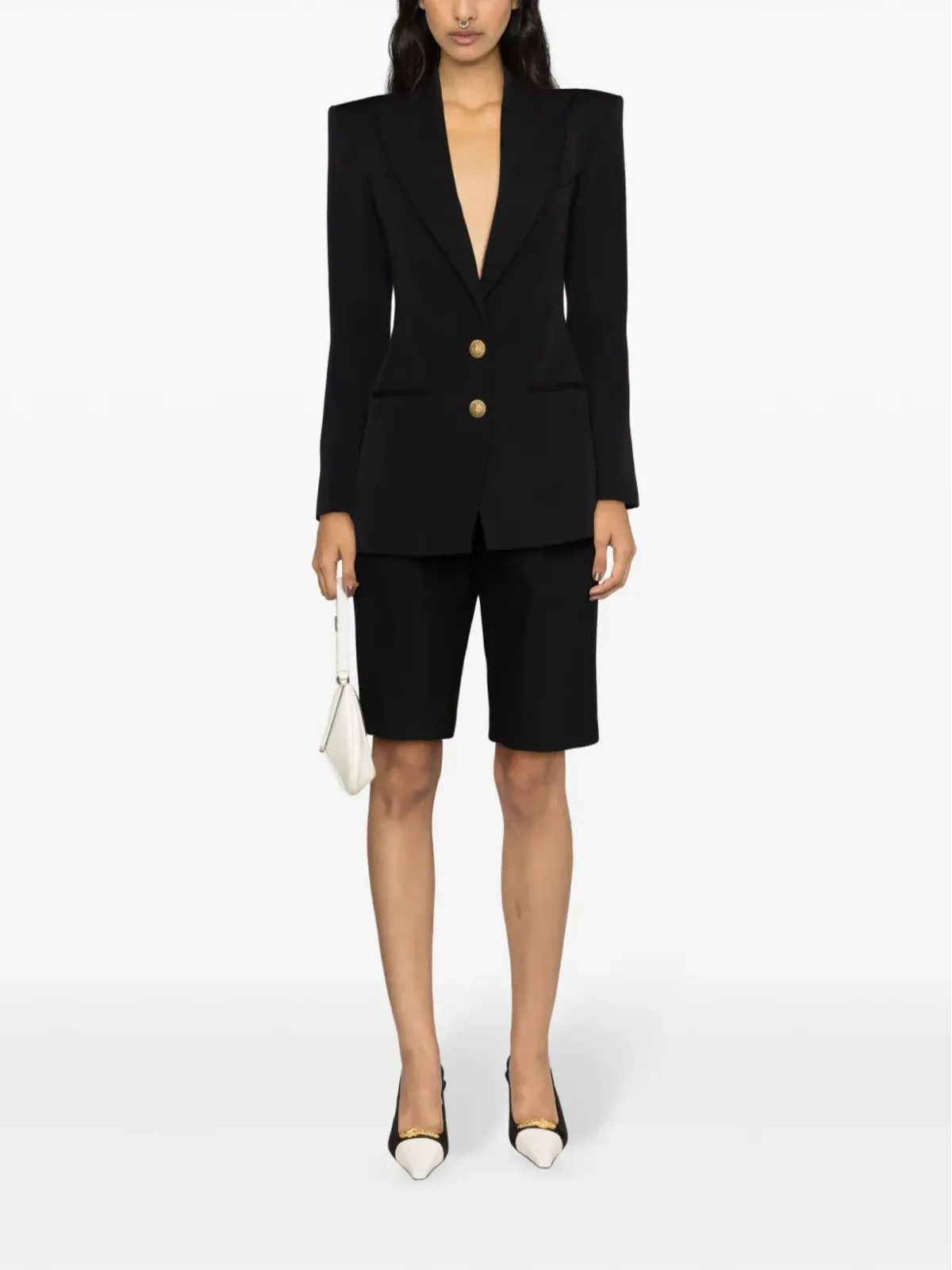 Balmain シングルブレスト ヴァージンウール ブレザー - ブラック - 画像2