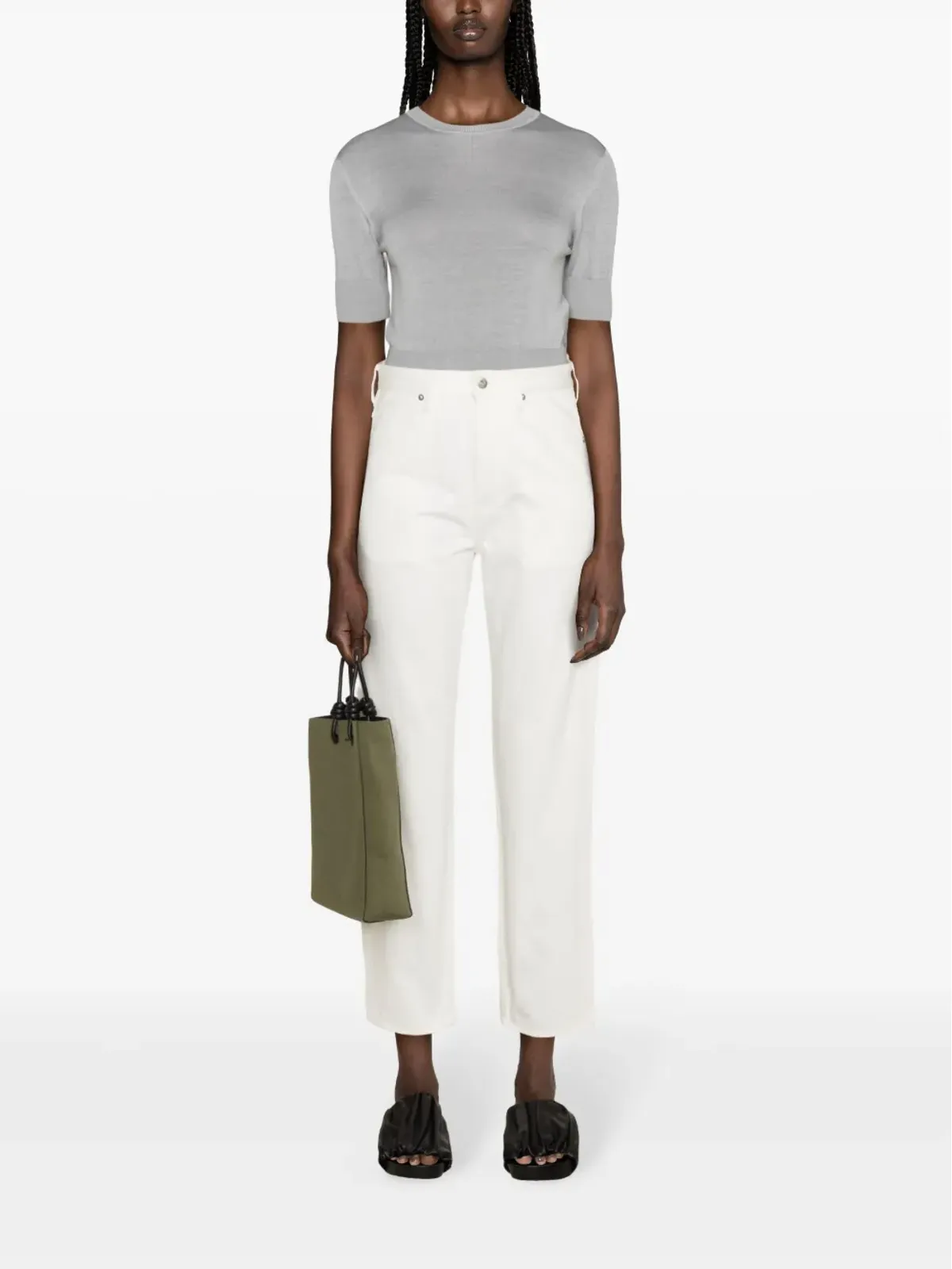 Jil Sander ミッドライズ・ストレートジーンズ - ホワイト - 画像2