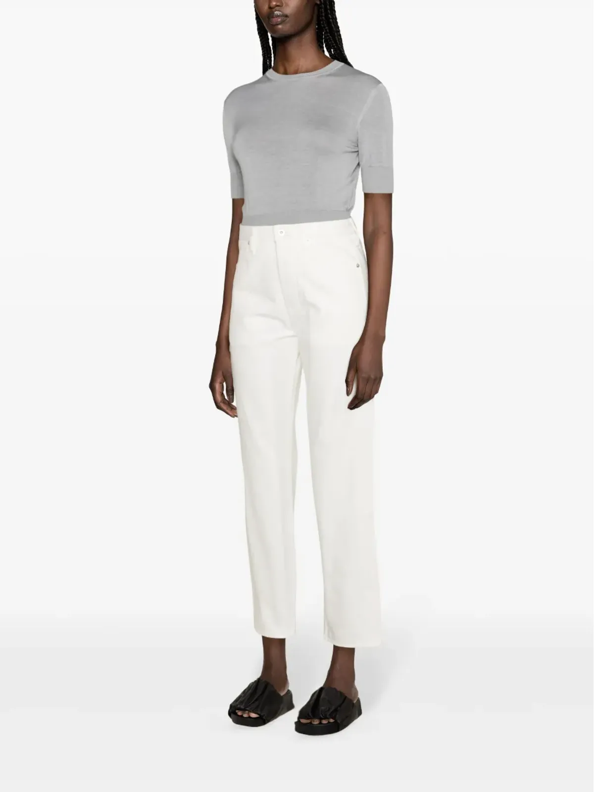 Jil Sander ミッドライズ・ストレートジーンズ - ホワイト - 画像3