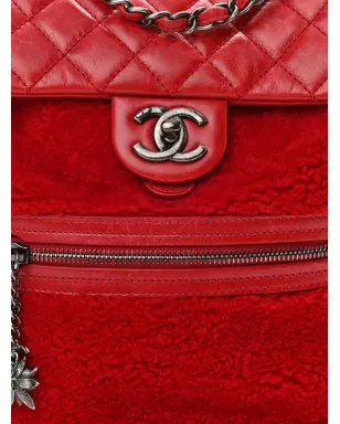 CHANEL ビンテージ 2015 パリ＝ザルツブルク シアリング バックパック 赤 - サムネイル4