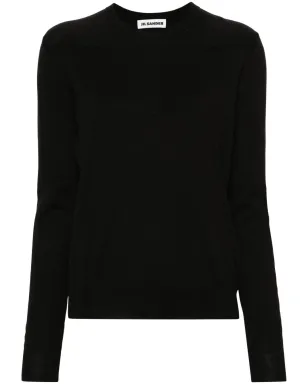 Jil Sander リブ編みコットンジャンパー - ブラック - サムネイル1