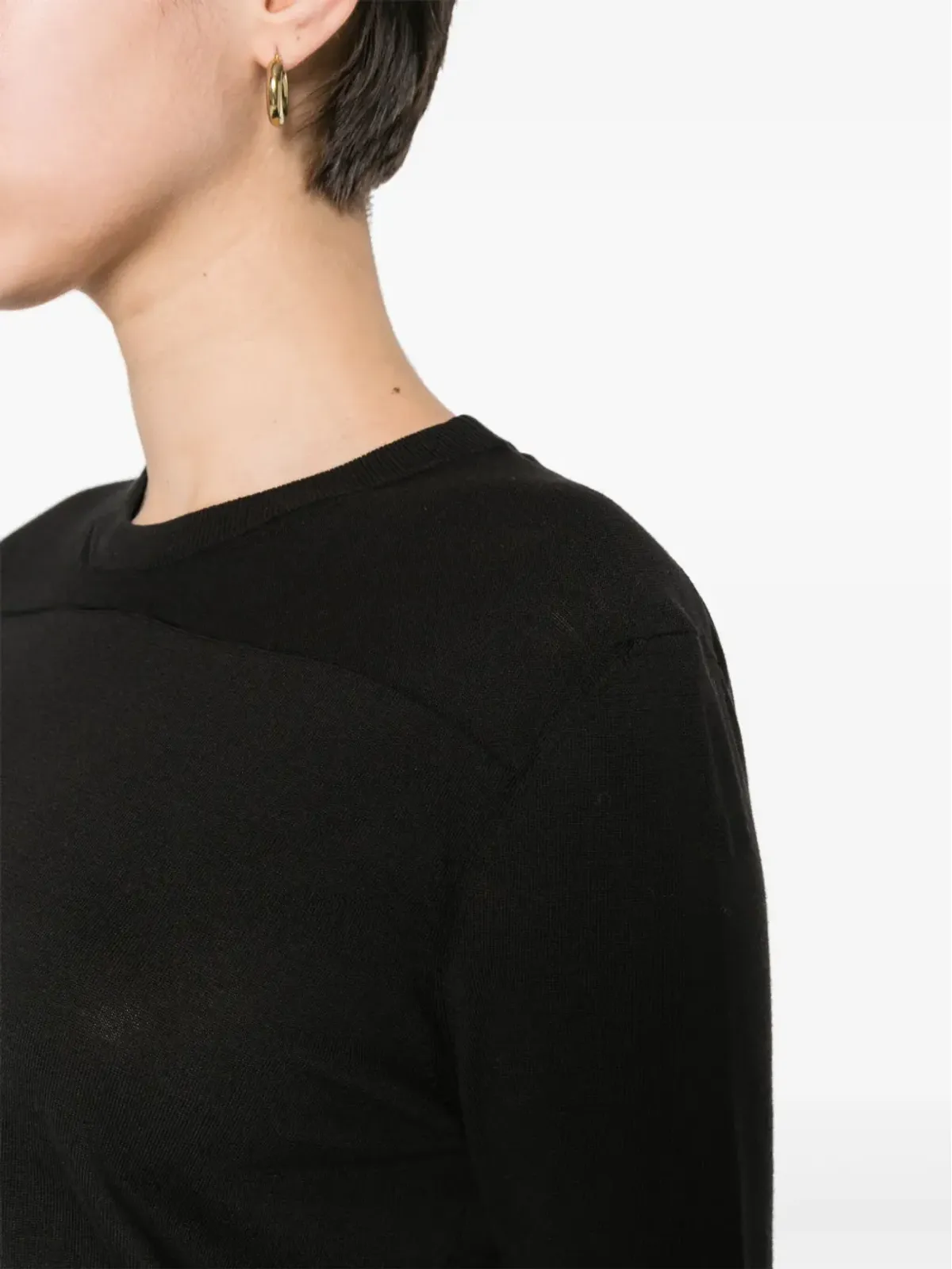 Jil Sander リブ編みコットンジャンパー - ブラック - 画像5