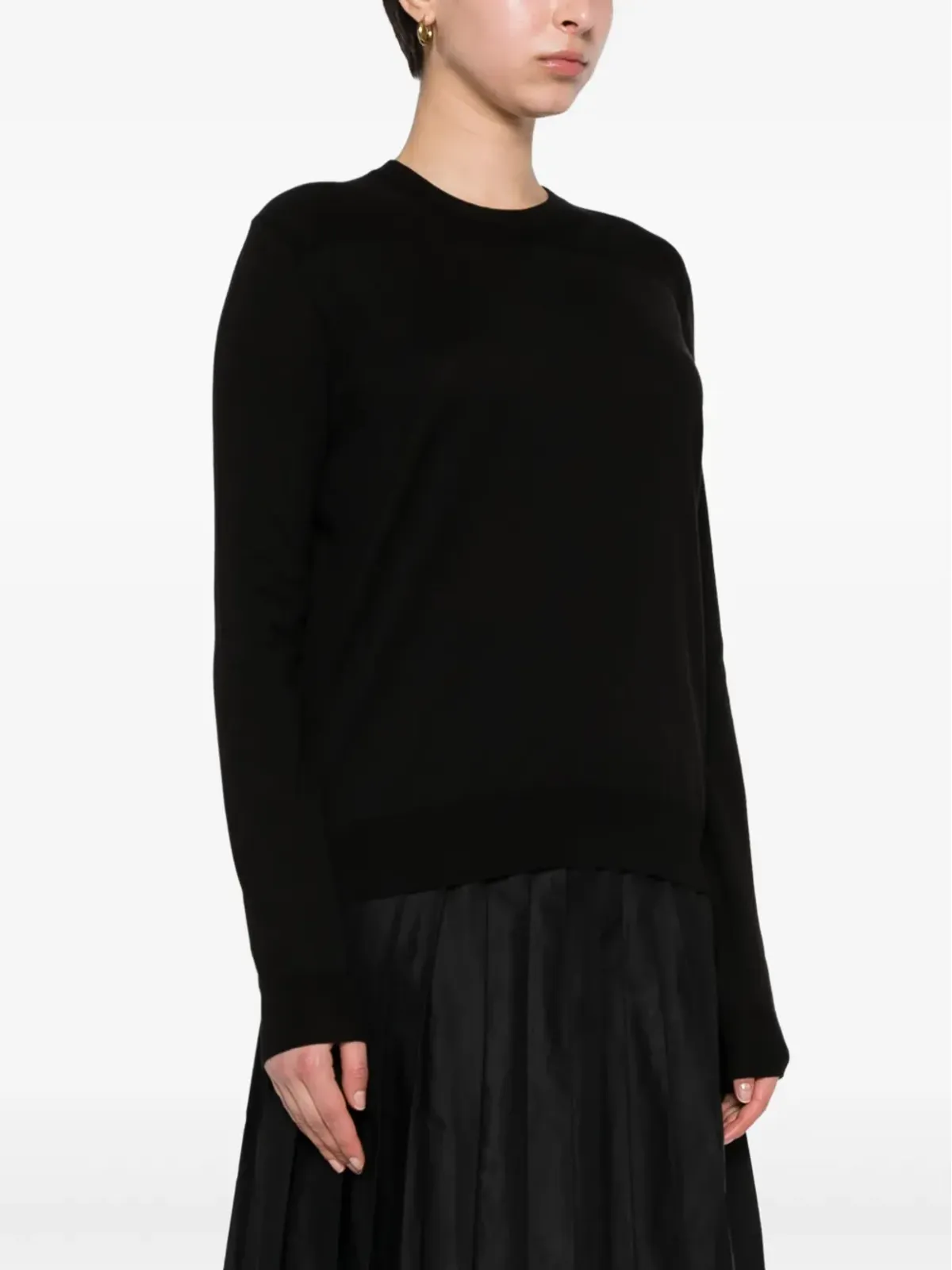 Jil Sander リブ編みコットンジャンパー - ブラック - 画像3