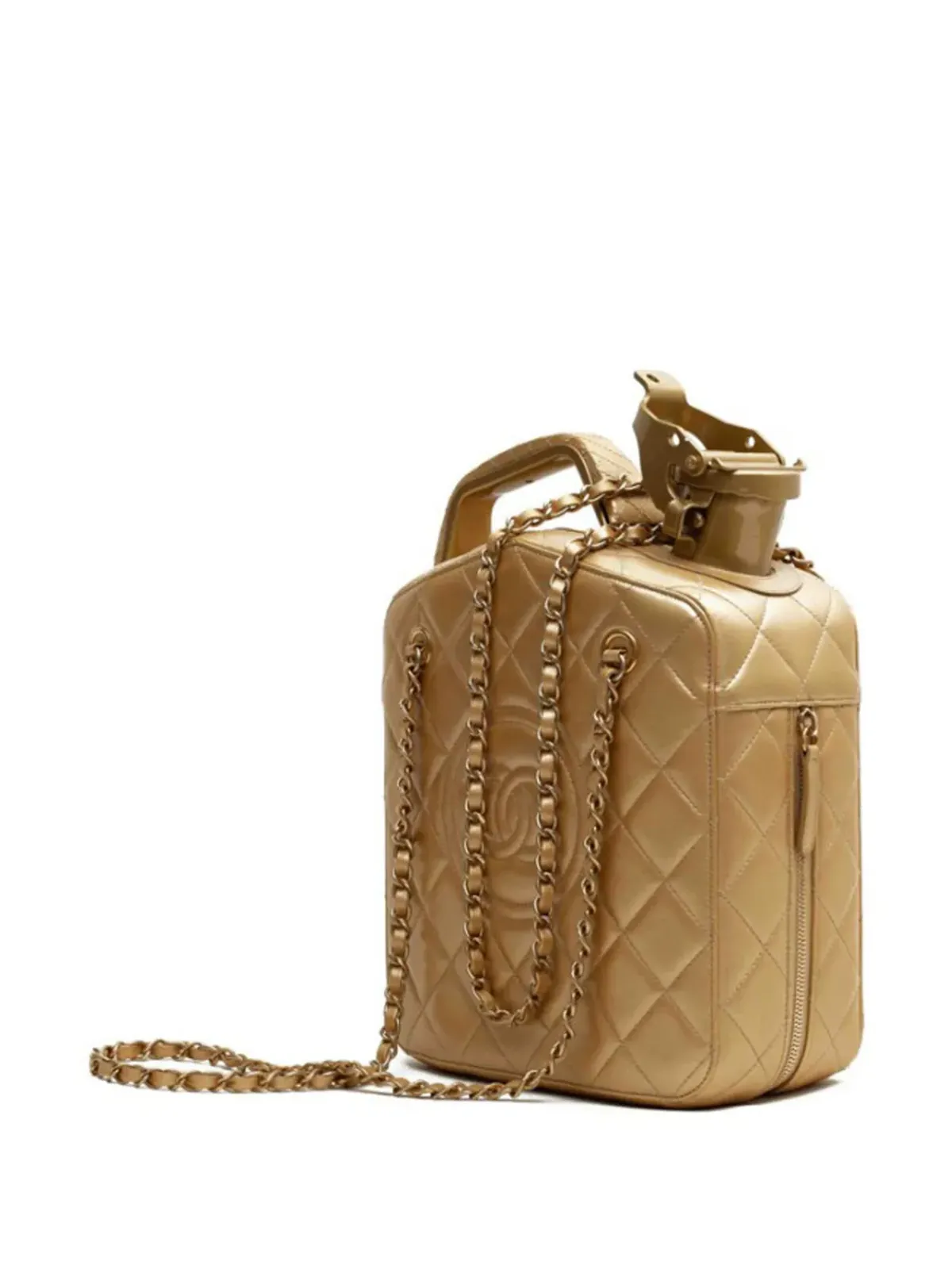 CHANEL ビンテージ 2015 Paris Dubai ハンドバッグ ゴールド - 画像3