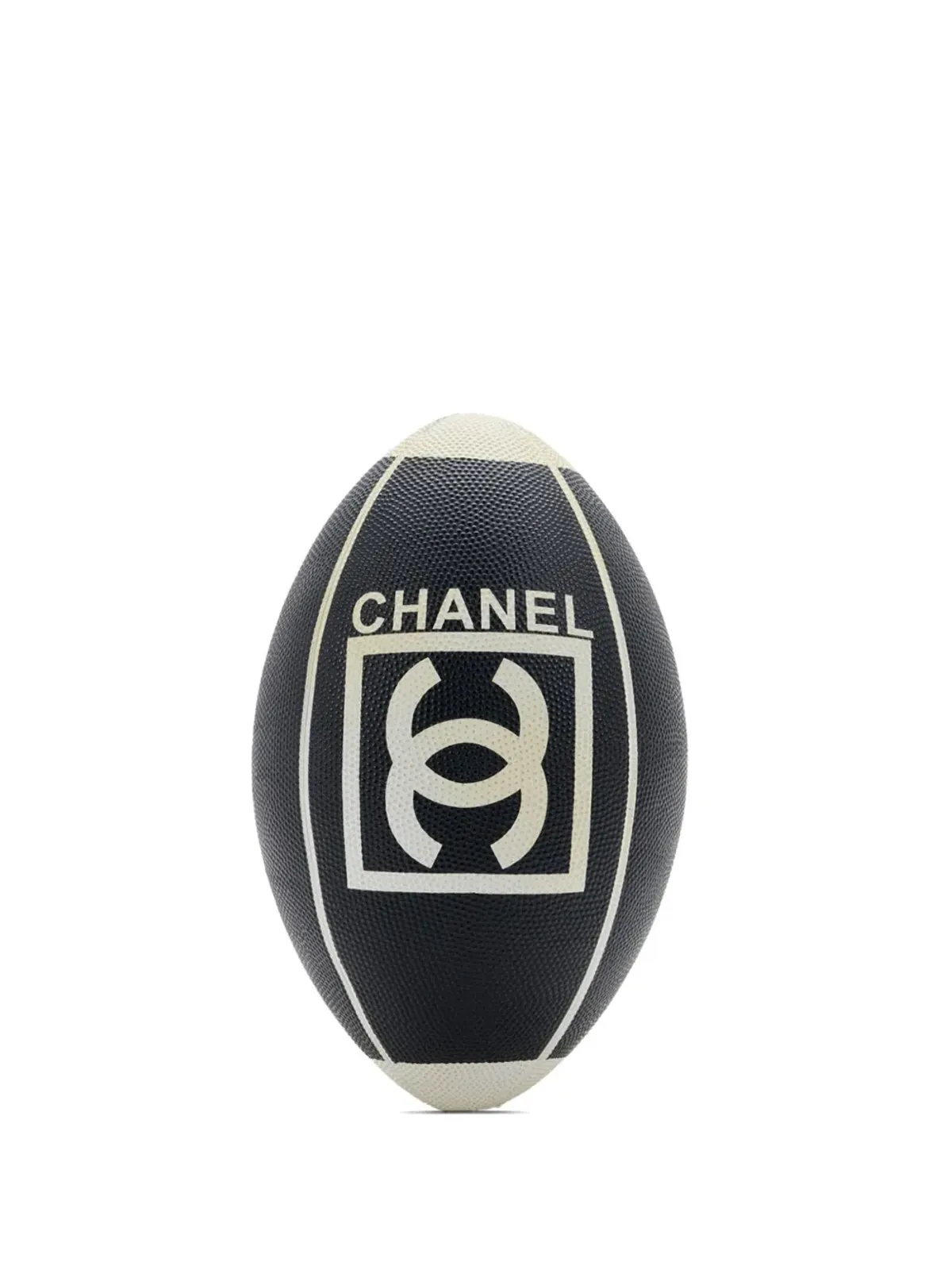 CHANEL ビンテージ 2007 ロゴプリント ラグビーボール ブラック - 画像1