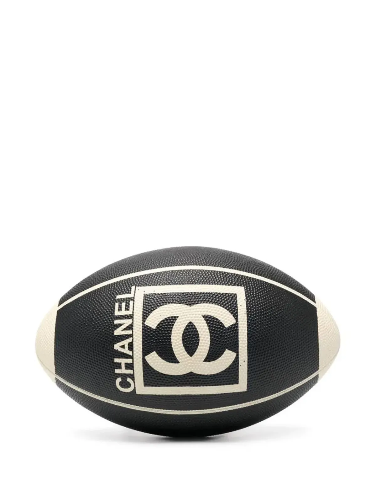 CHANEL ビンテージ 2007 ロゴプリント ラグビーボール ブラック - 画像2