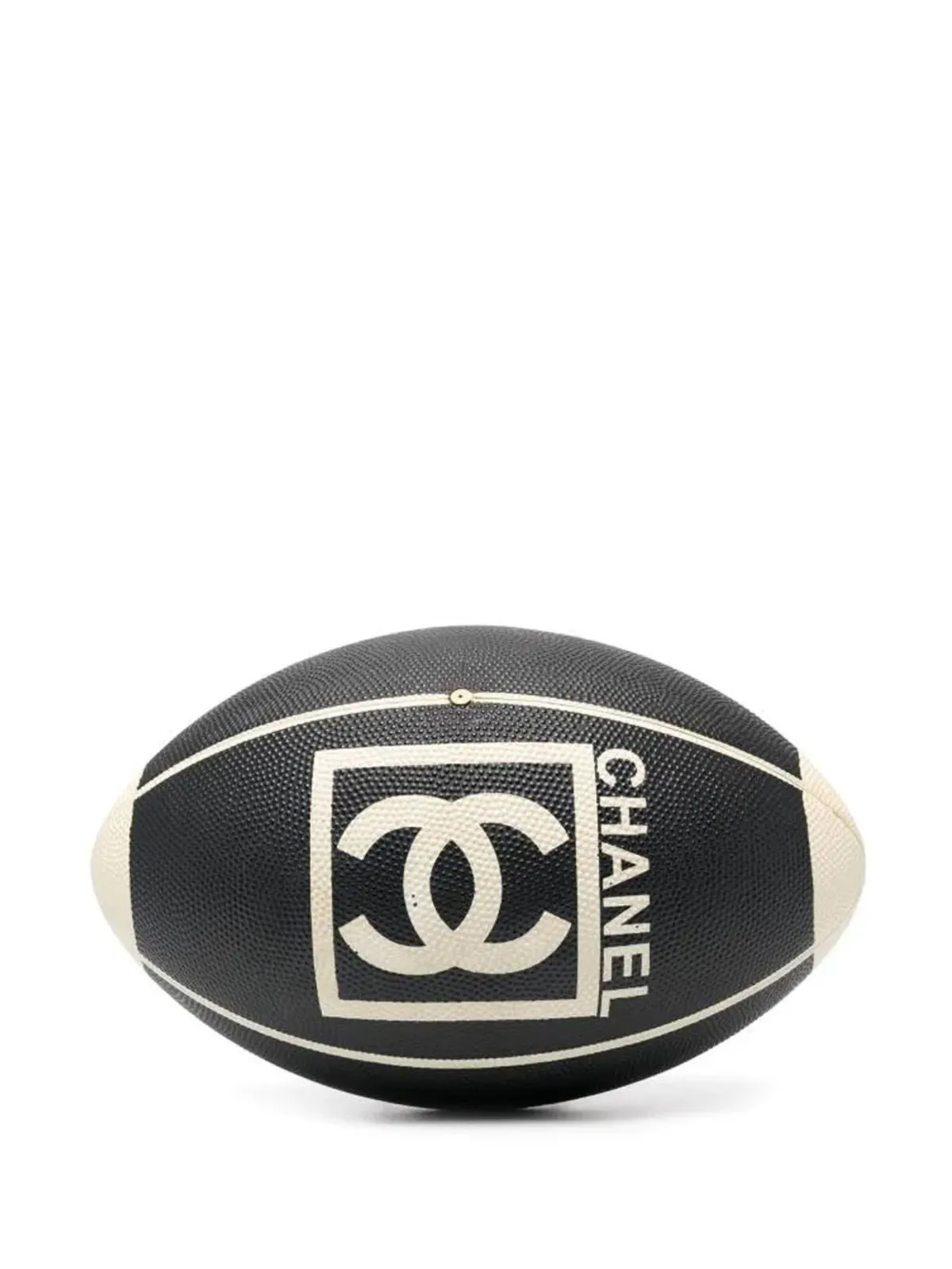 CHANEL ビンテージ 2007 ロゴプリント ラグビーボール ブラック - 画像4
