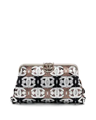 CHANEL ビンテージ 2008年 ランウェイ CCロゴ メタリック クラッチバッグ - シルバー - サムネイル1