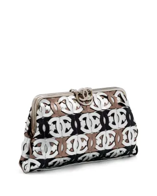 CHANEL ビンテージ 2008年 ランウェイ CCロゴ メタリック クラッチバッグ - シルバー - サムネイル3