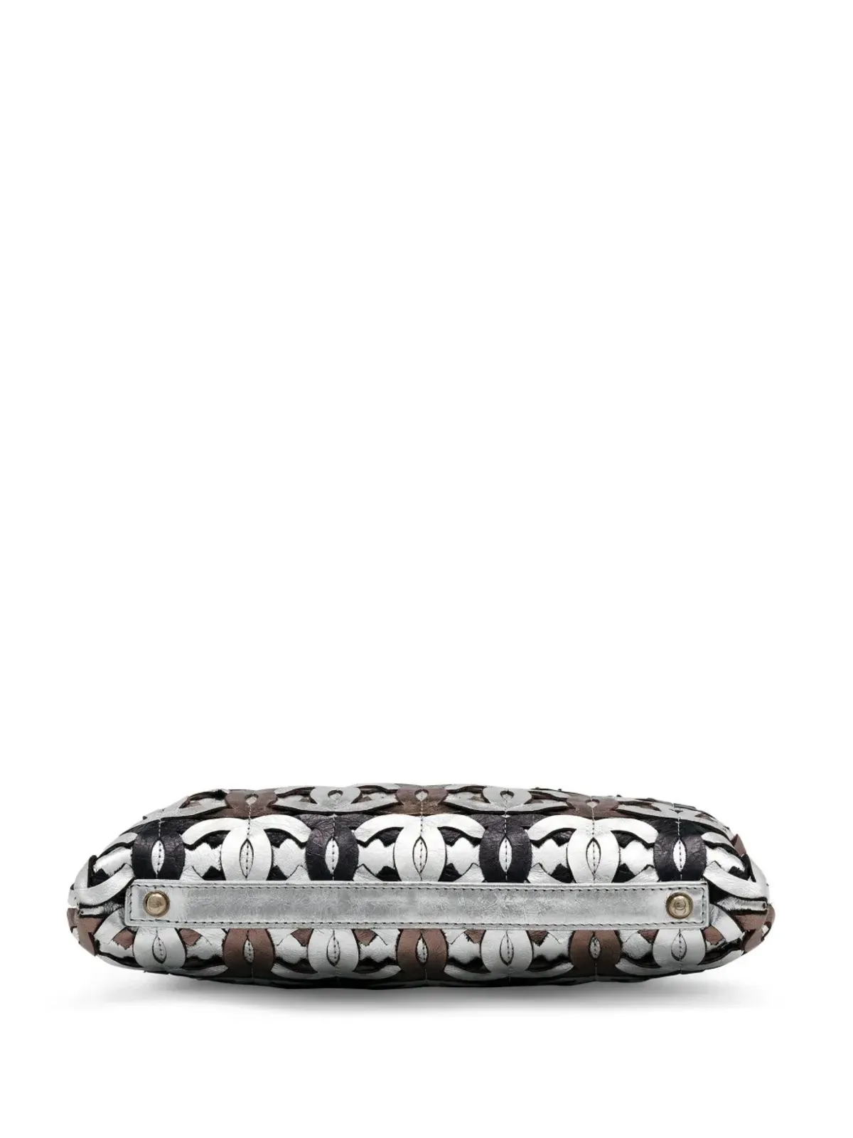 CHANEL ビンテージ 2008年 ランウェイ CCロゴ メタリック クラッチバッグ - シルバー - 画像4