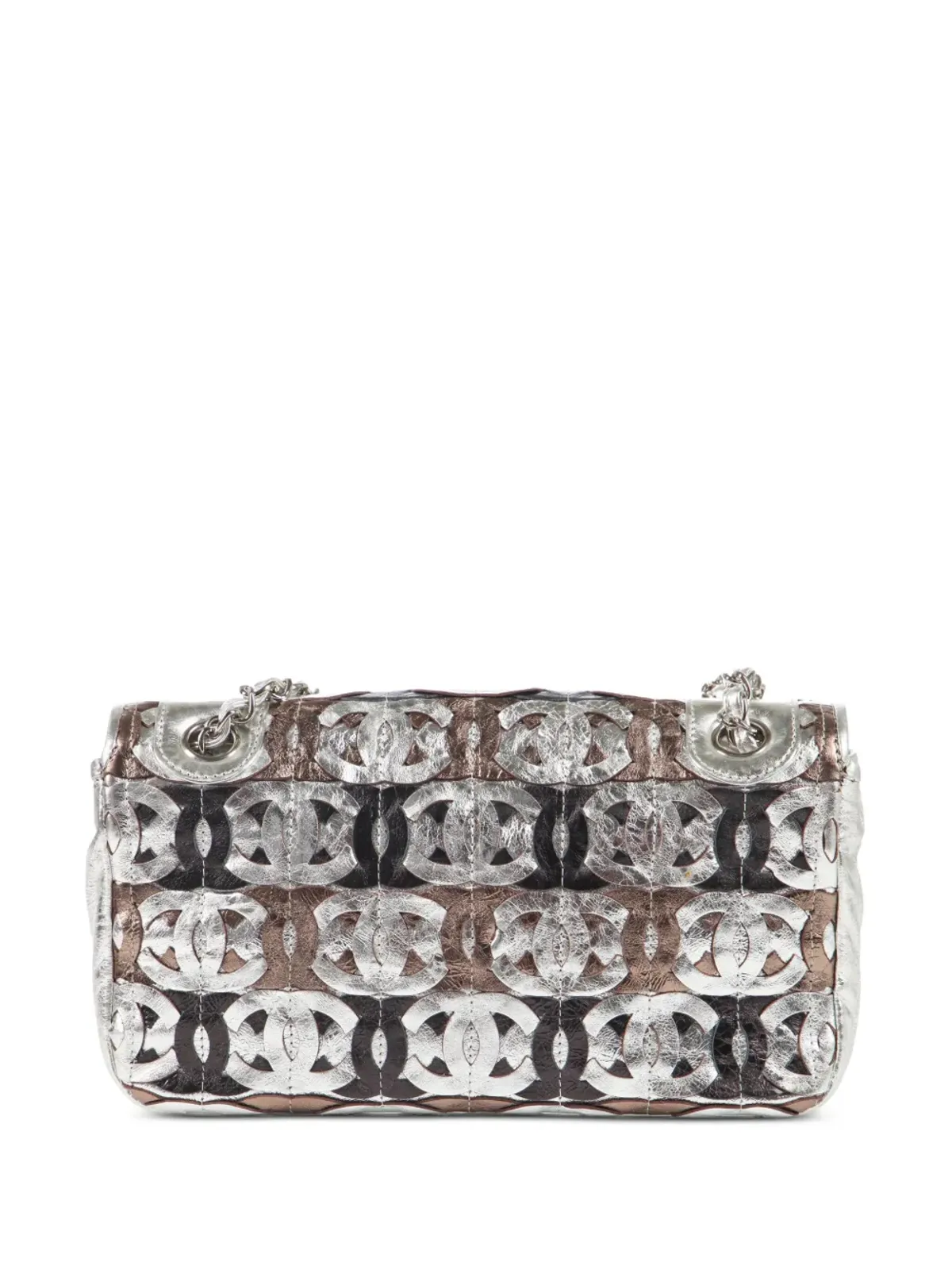 CHANEL ビンテージ クラシックフラップ メタリック ショルダーバッグ - シルバー - 画像2