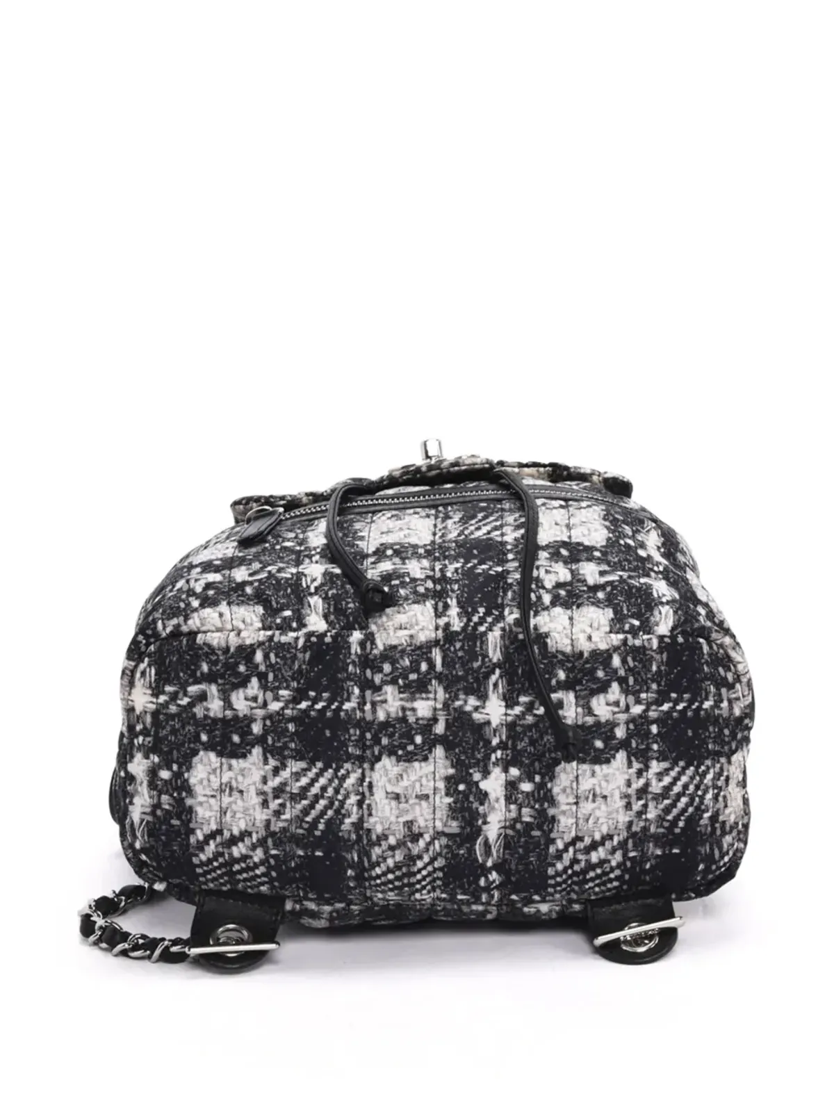 CHANEL Pre-Owned ビンテージ CCターンロック ツイード バックパック ブラック - 画像5