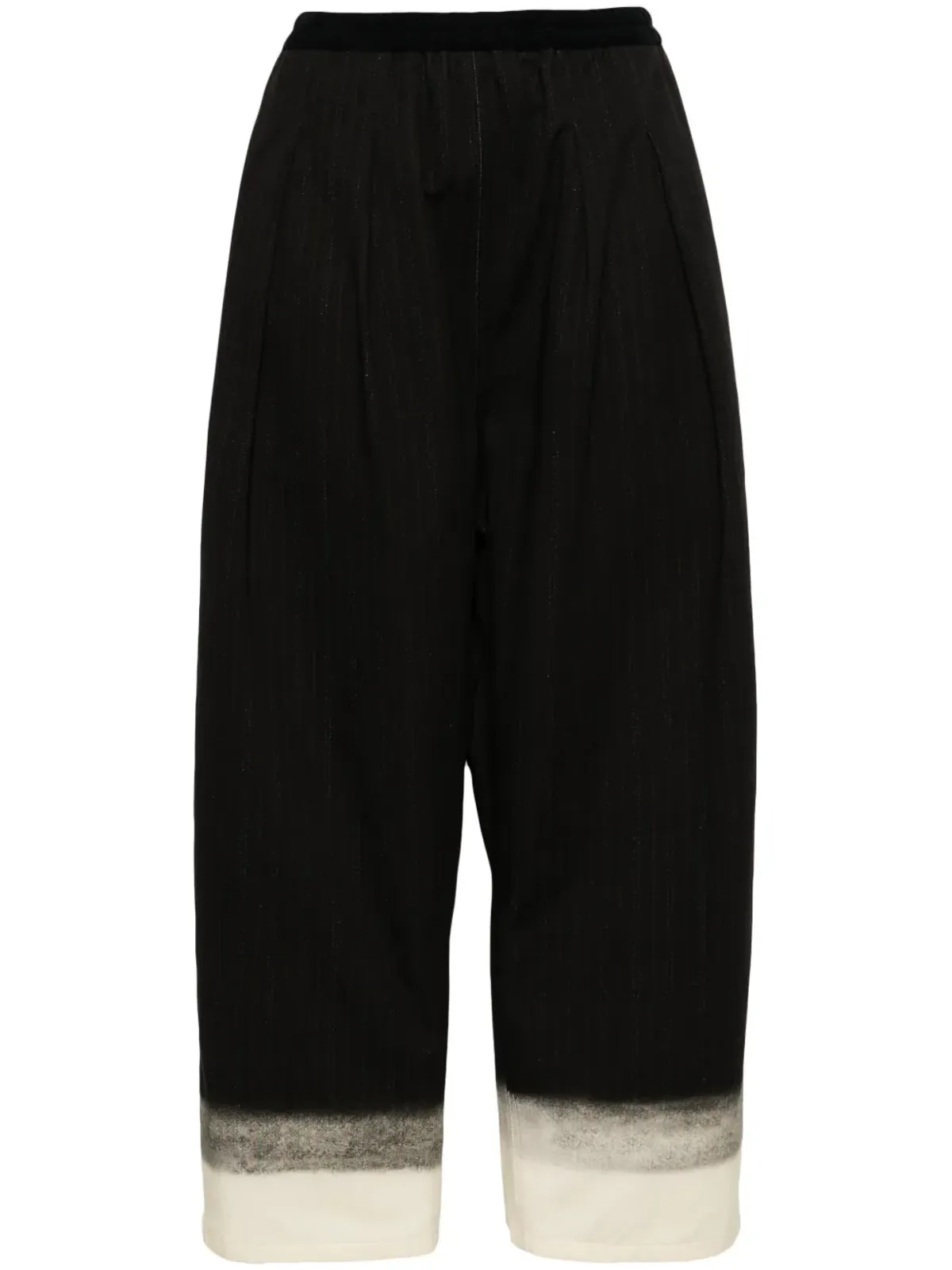 Maison Margiela ピンストライプ ワイドレッグ パンツ ブラック - 画像1