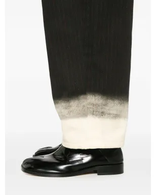 Maison Margiela ピンストライプ ワイドレッグ パンツ ブラック - サムネイル5