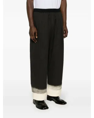 Maison Margiela ピンストライプ ワイドレッグ パンツ ブラック - サムネイル3