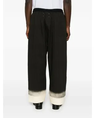 Maison Margiela ピンストライプ ワイドレッグ パンツ ブラック - サムネイル4