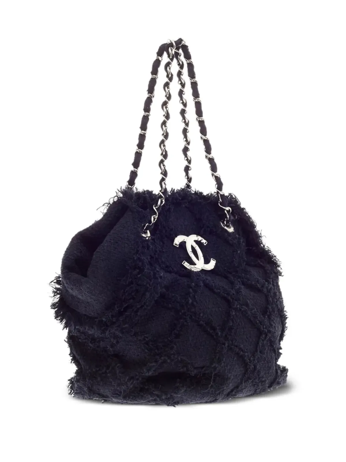 CHANEL ビンテージ 2009年頃 クロッシェ ネイチャー トートバッグ ブラック - 画像3