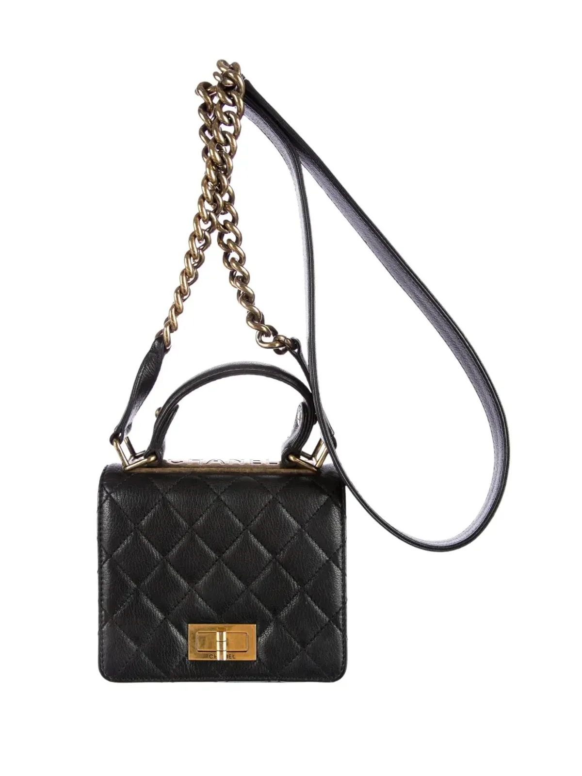 CHANEL ビンテージ 2013年 ミニ・ケリー クラシック フラップ トート バッグ - ブラック - 画像5