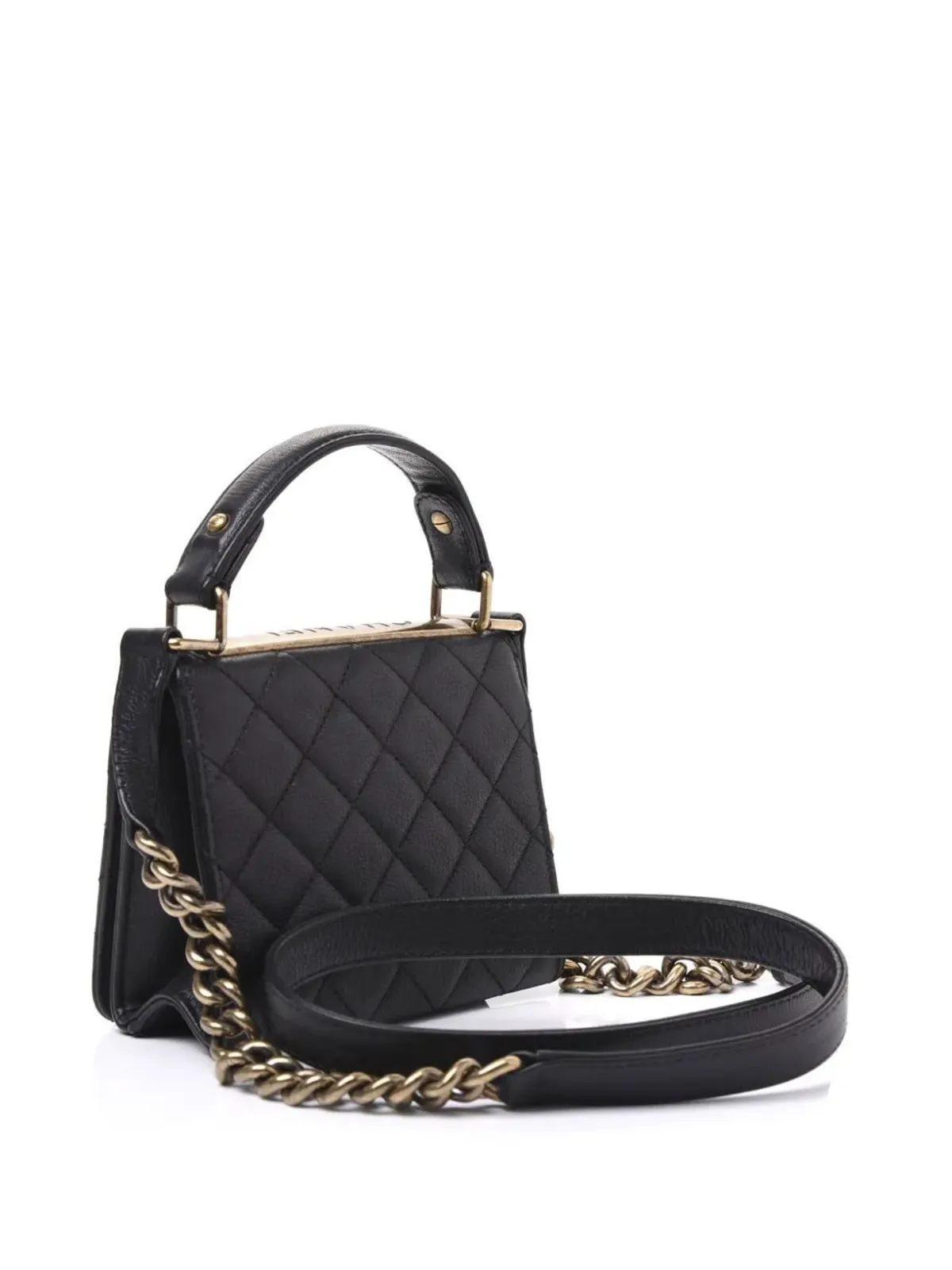 CHANEL ビンテージ 2013年 ミニ・ケリー クラシック フラップ トート バッグ - ブラック - 画像4