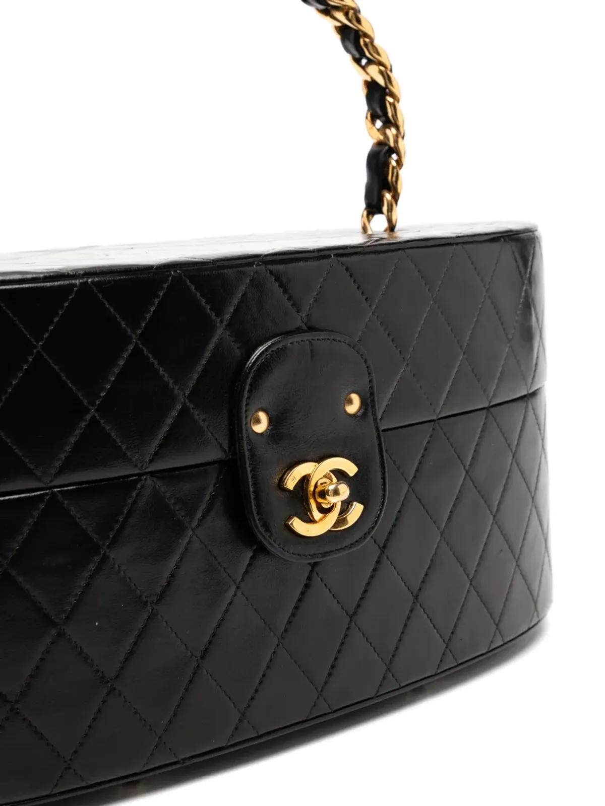 CHANEL ビンテージ 1988 トレインケース バニティバッグ - ブラック - 画像4