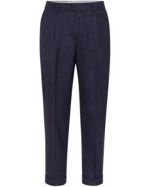 Brunello Cucinelli テーパードパンツ（ウール） ブルー - サムネイル1