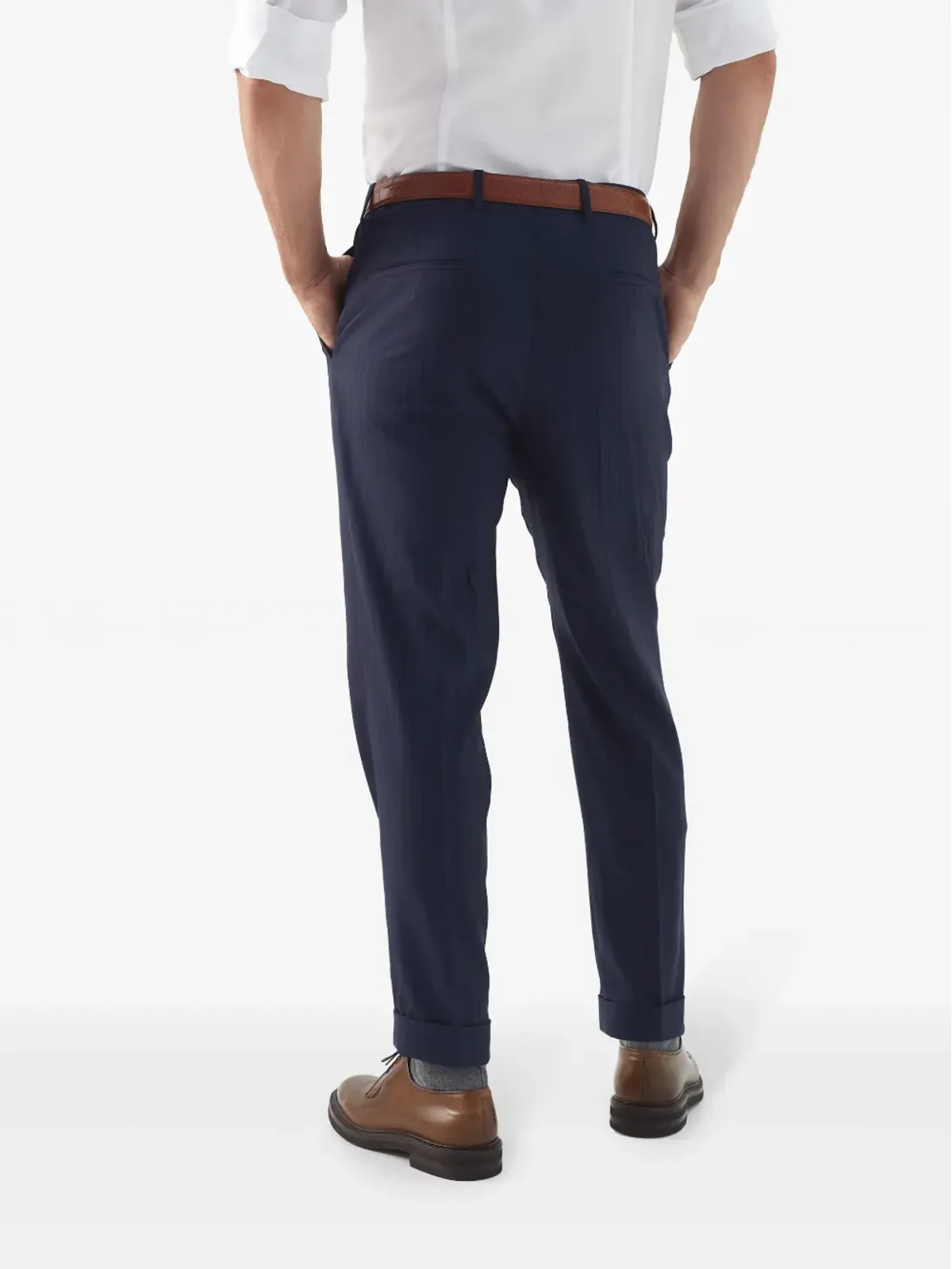 Brunello Cucinelli テーパードパンツ（ウール） ブルー - 画像4