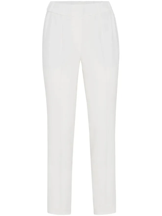 Brunello Cucinelli Brunello Cucinelli シルク混紡 クロップドパンツ - ホワイトの商品画像