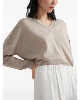Brunello Cucinelli シルク混紡 クロップドパンツ - ホワイト - サムネイル5