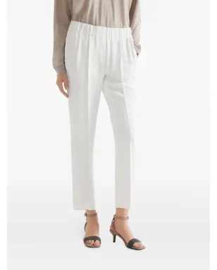 Brunello Cucinelli シルク混紡 クロップドパンツ - ホワイト - サムネイル3