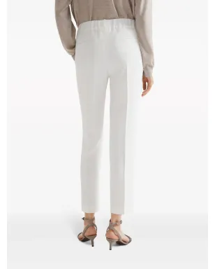 Brunello Cucinelli シルク混紡 クロップドパンツ - ホワイト - サムネイル4