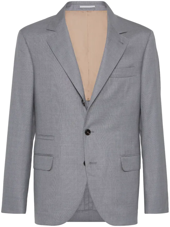 Brunello Cucinelli Brunello Cucinelli シングルブレスト スーツブレザー - グレーの商品画像