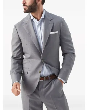 Brunello Cucinelli シングルブレスト スーツブレザー - グレー - サムネイル3
