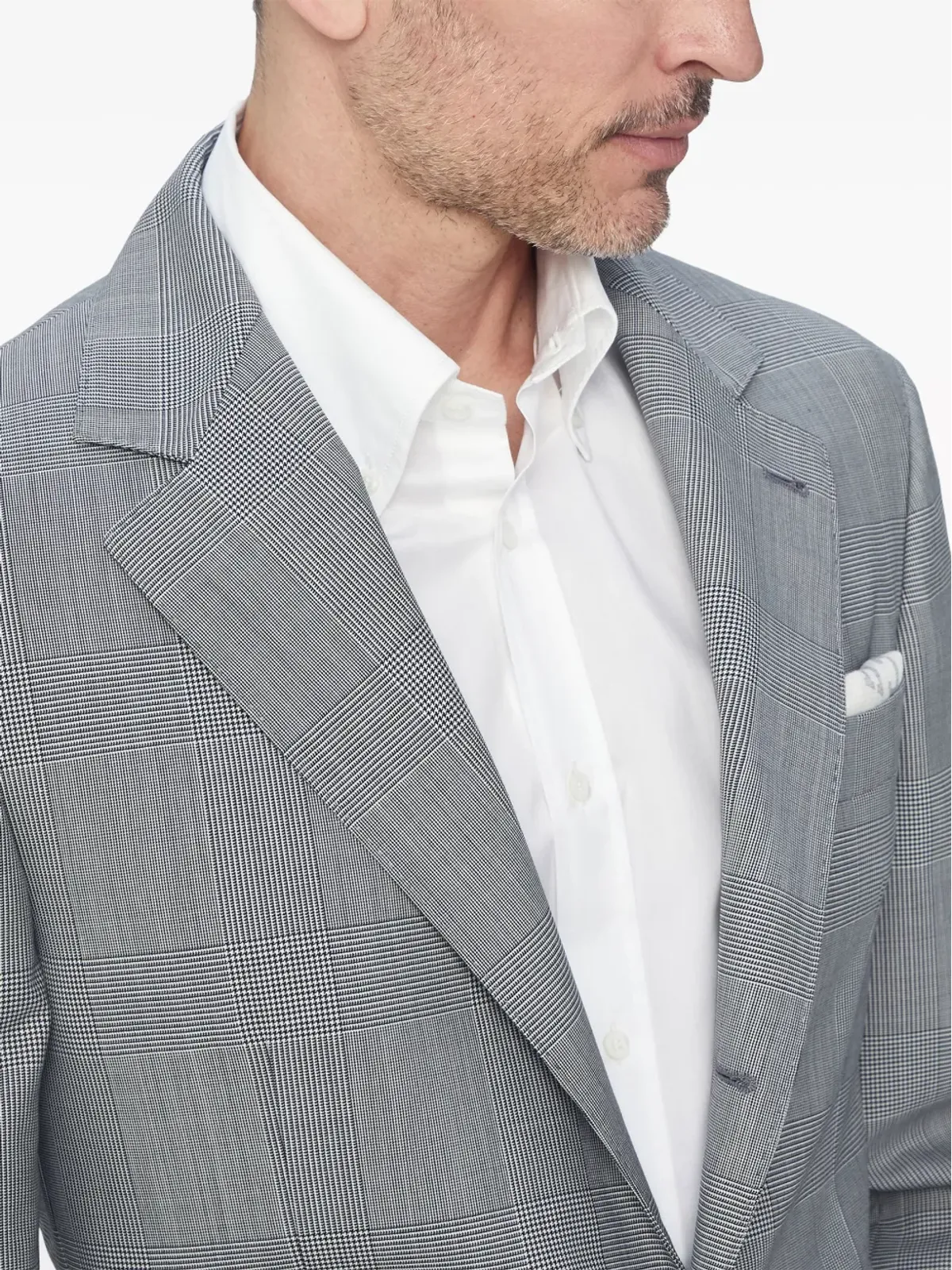 Brunello Cucinelli チェック柄 バージンウール ブレザー - ブラック - 画像5