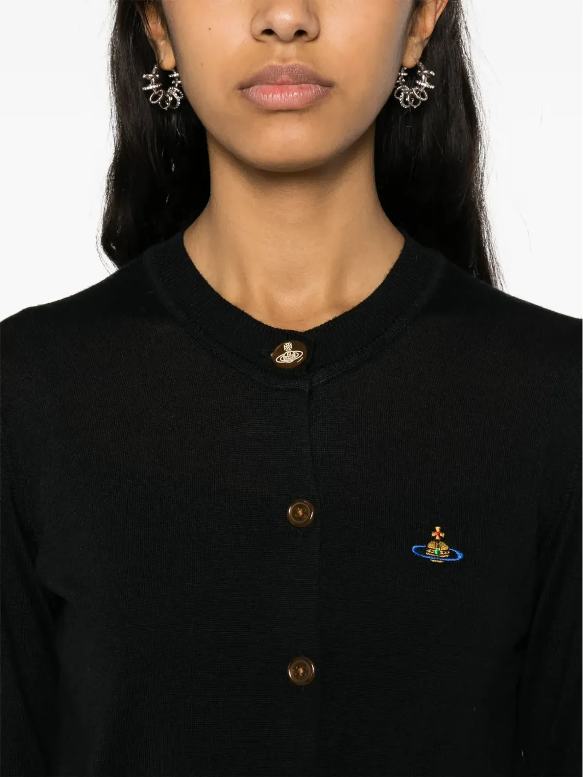 Vivienne Westwood Orb刺繍入りカーディガン - ブラック - 画像5
