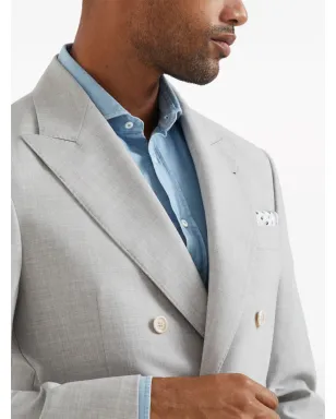 Brunello Cucinelli ダブルブレスト ウール ブレザー - グレー - サムネイル5