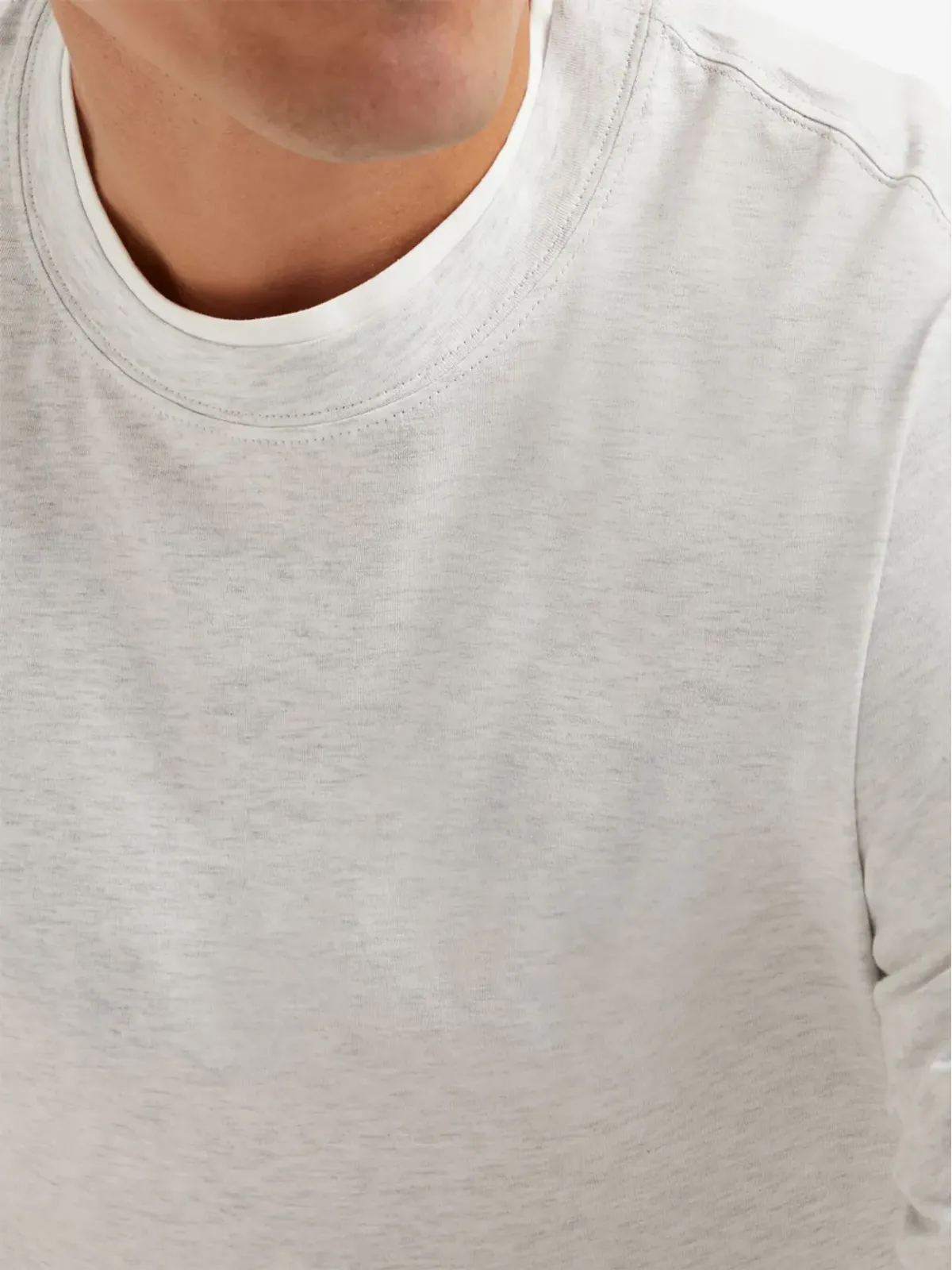 Brunello Cucinelli メランジ風コットン Tシャツ - ホワイト - 画像5