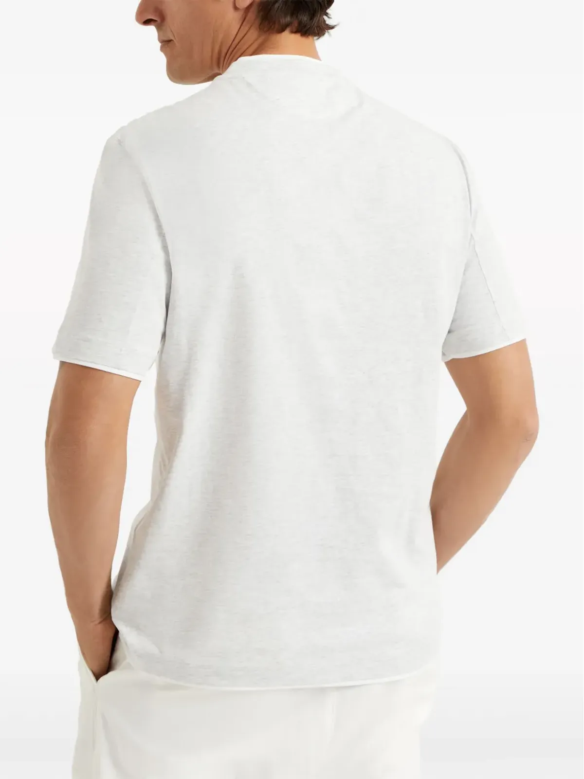 Brunello Cucinelli メランジ風コットン Tシャツ - ホワイト - 画像4