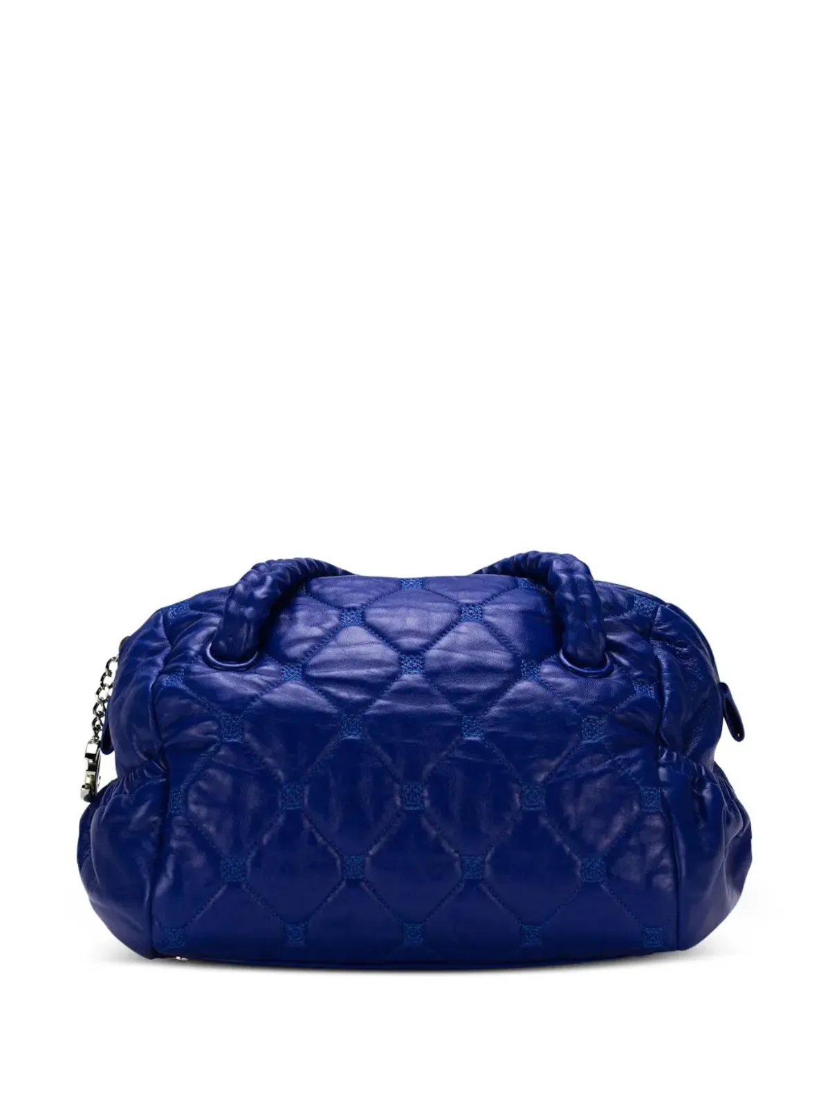 CHANEL ビンテージ 2008年 小さめ ダイヤモンドキルト ハンドバッグ ブルー - 画像2